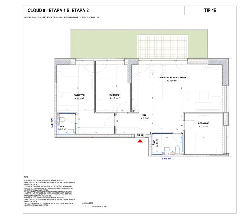 Cloud9 Evolution Apartament 4 camere cu gradina